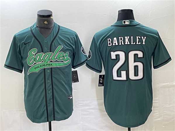 Men's Philadelphia Eagles #26 Saquon Barkley Green Cool Base Baseball Stitched Jersey,We sell and wholesale Men's Philadelphia Eagles #26 Saquon Barkley Green Cool Base Baseball Stitched Jersey on line form chian!